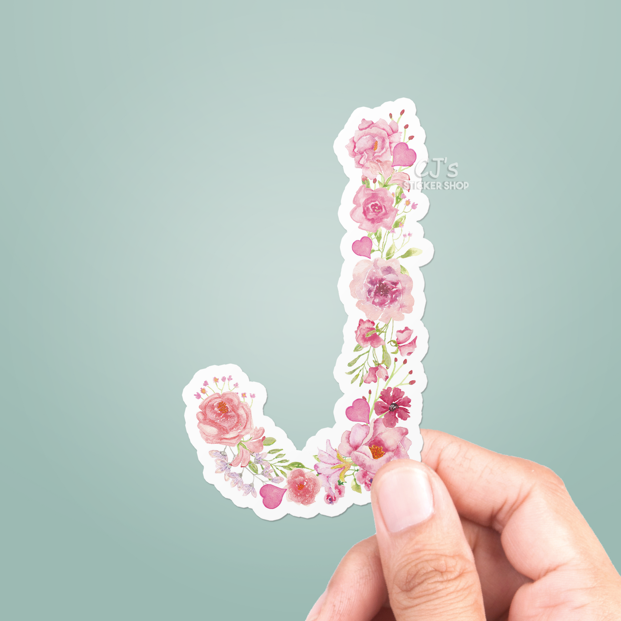 Letter "J" Floral Sticker