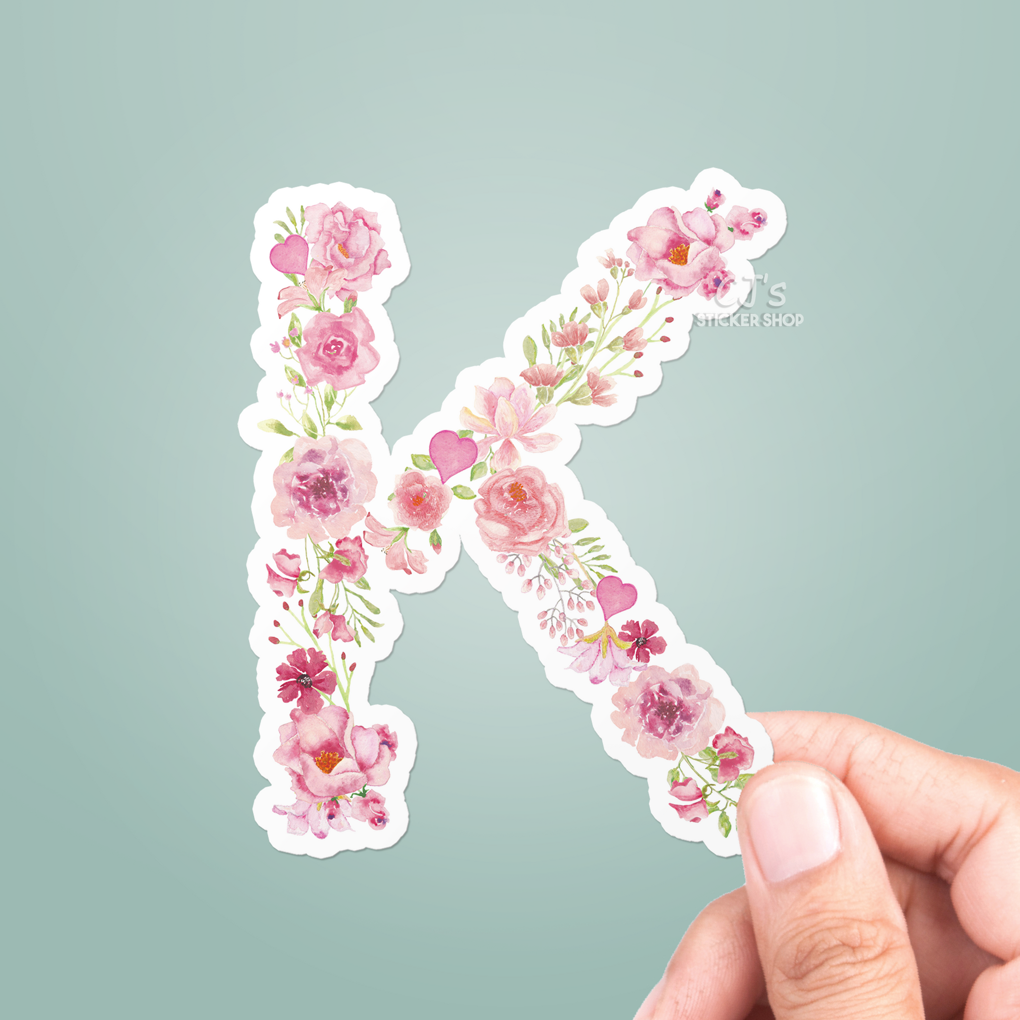 Letter "K" Floral Sticker