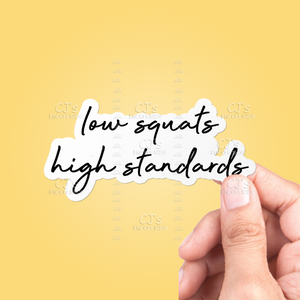 Low Squats High Standards Sticker