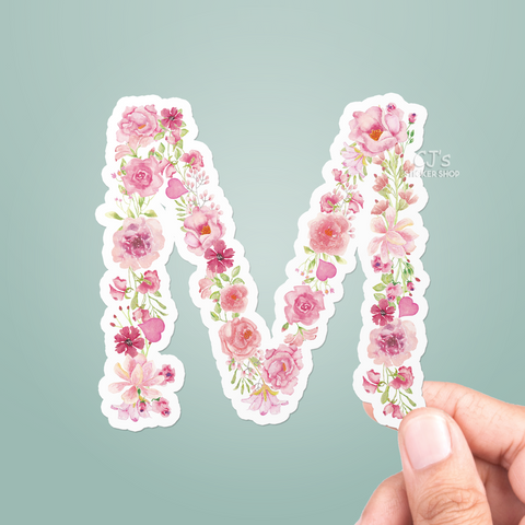 Letter "M" Floral Sticker