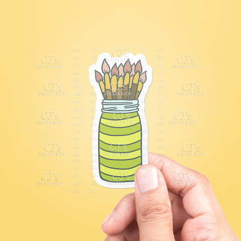 Mason Jar Paint Brushes Sticker