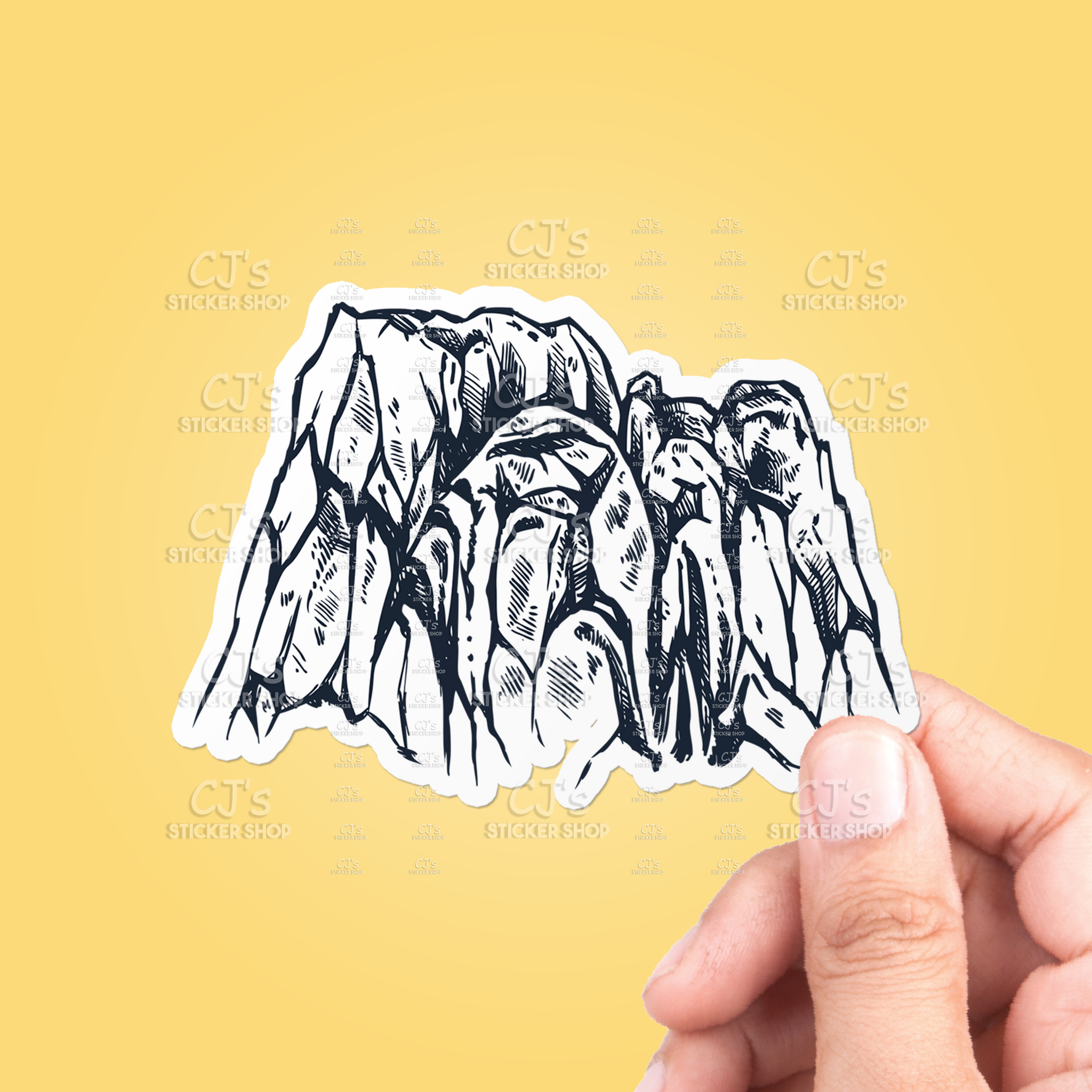 Mountains Drawing #3 Sticker