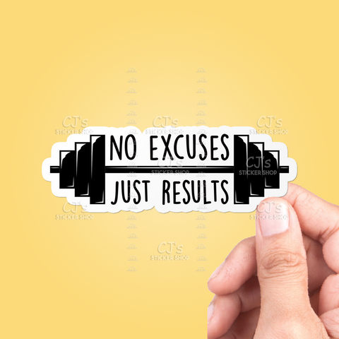 No Excuses Just Results Sticker