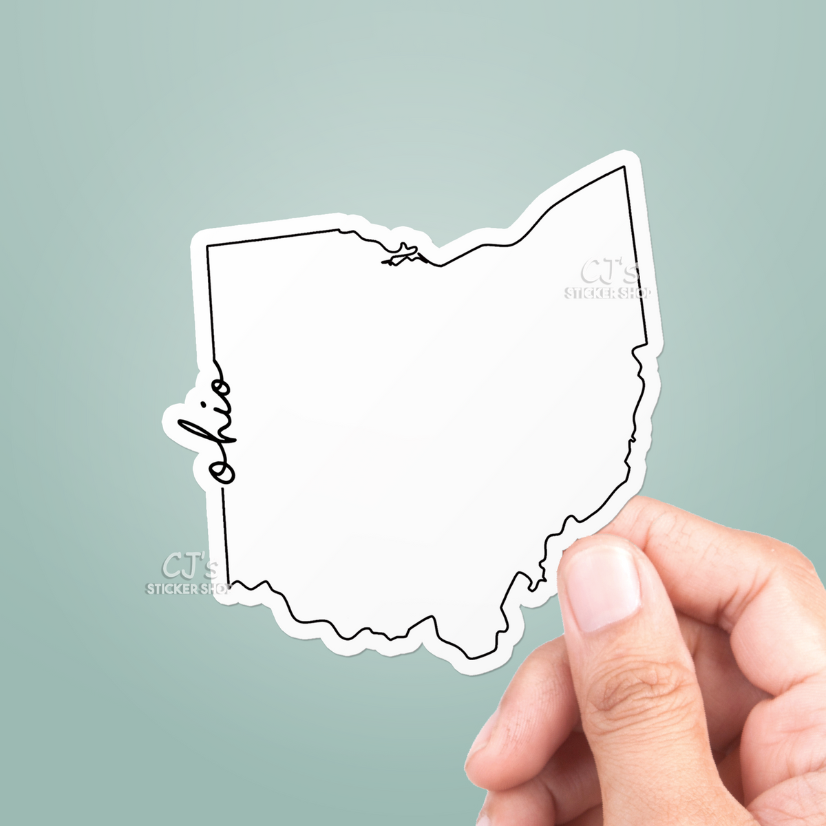 Ohio Cursive Ohio Cursive State Outline Sticker – CJ's Sticker Shop