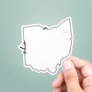 Ohio Cursive State Outline Sticker