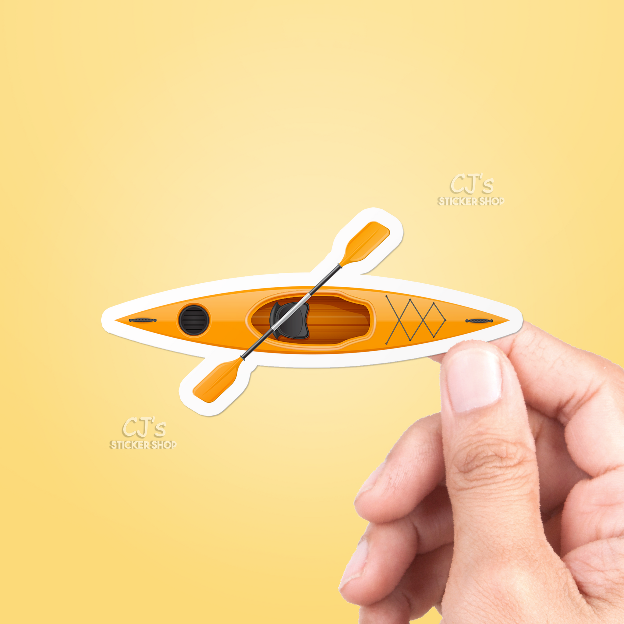 Orange Kayak Sticker