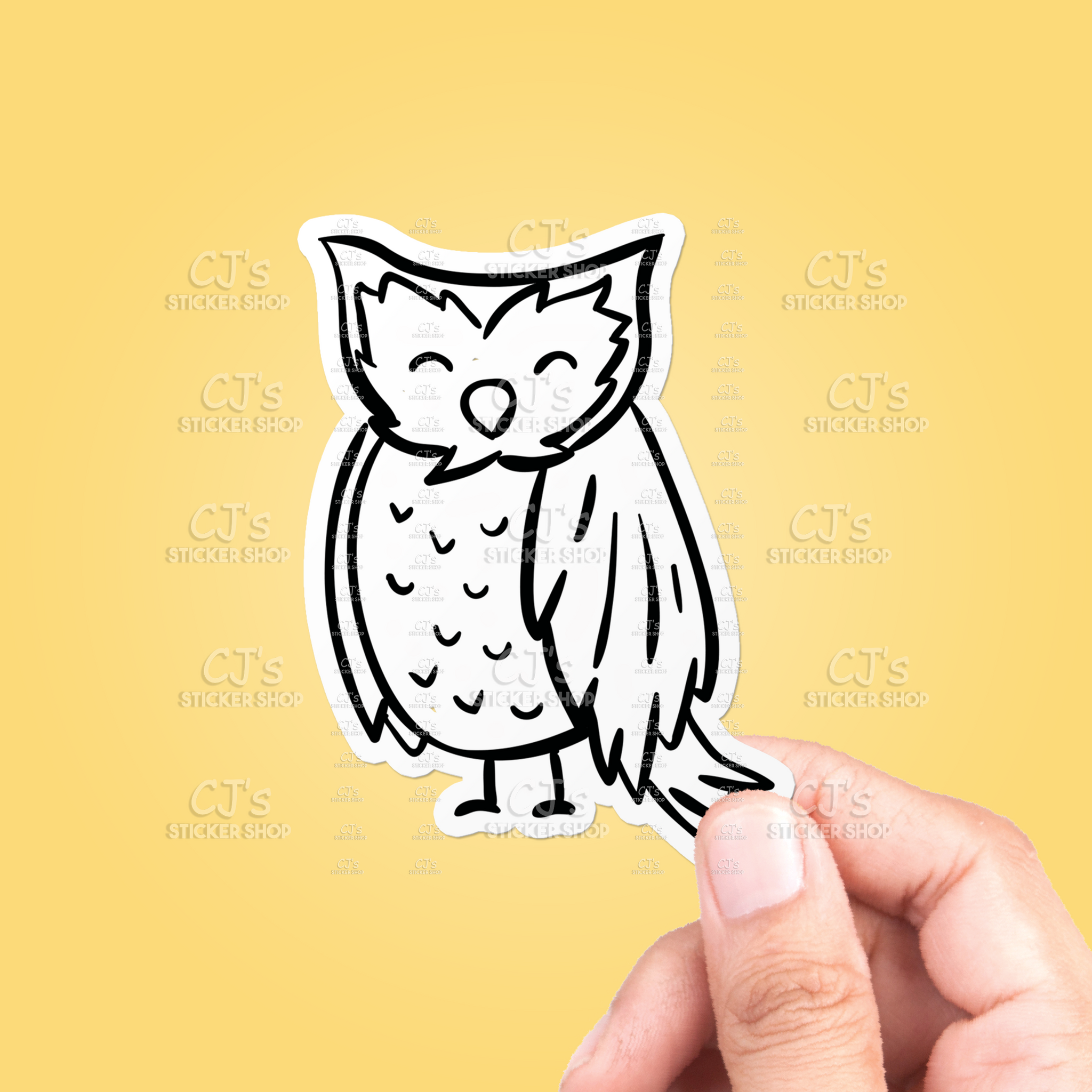Owl Drawing #5 Sticker