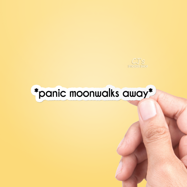 Panic Moonwalks Away Sticker