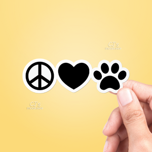 Peace Love Adopt Sticker
