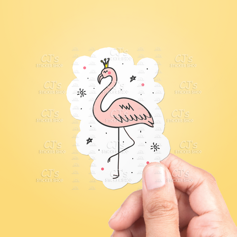 Girly Pink Flamingo Sticker