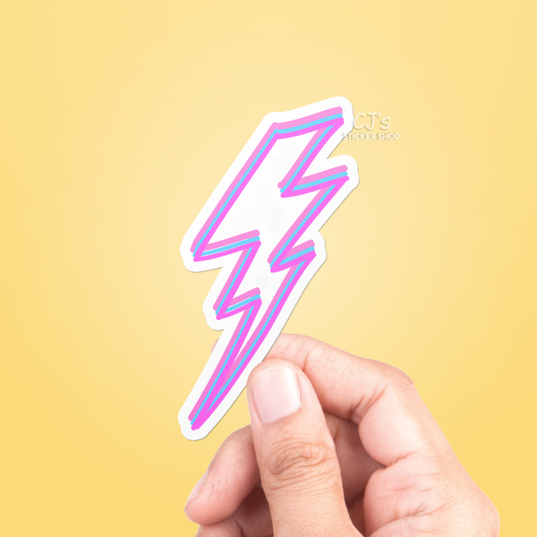 Pink Lightning Bolt Sticker