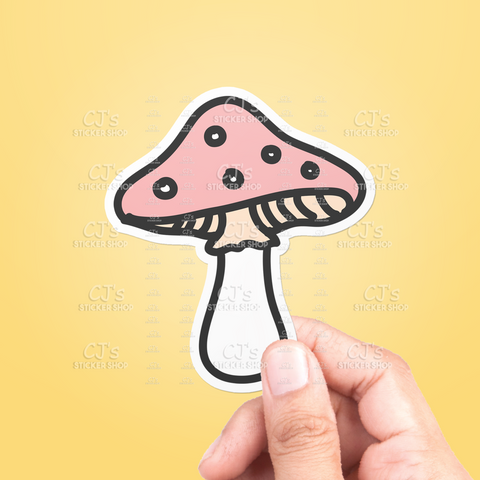 Pink Mushroom Sticker