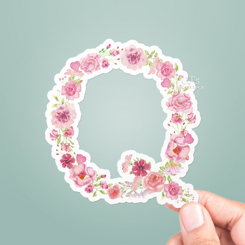 Letter "Q" Floral Sticker