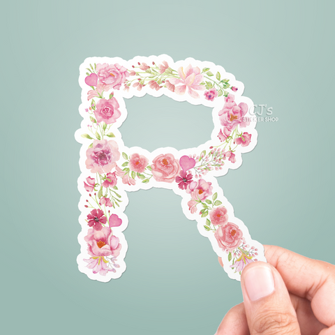 Letter "R" Floral Sticker