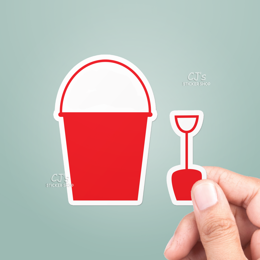 Bucket Sticker Red Beach Bucket Sticker – CJ's Sticker Shop