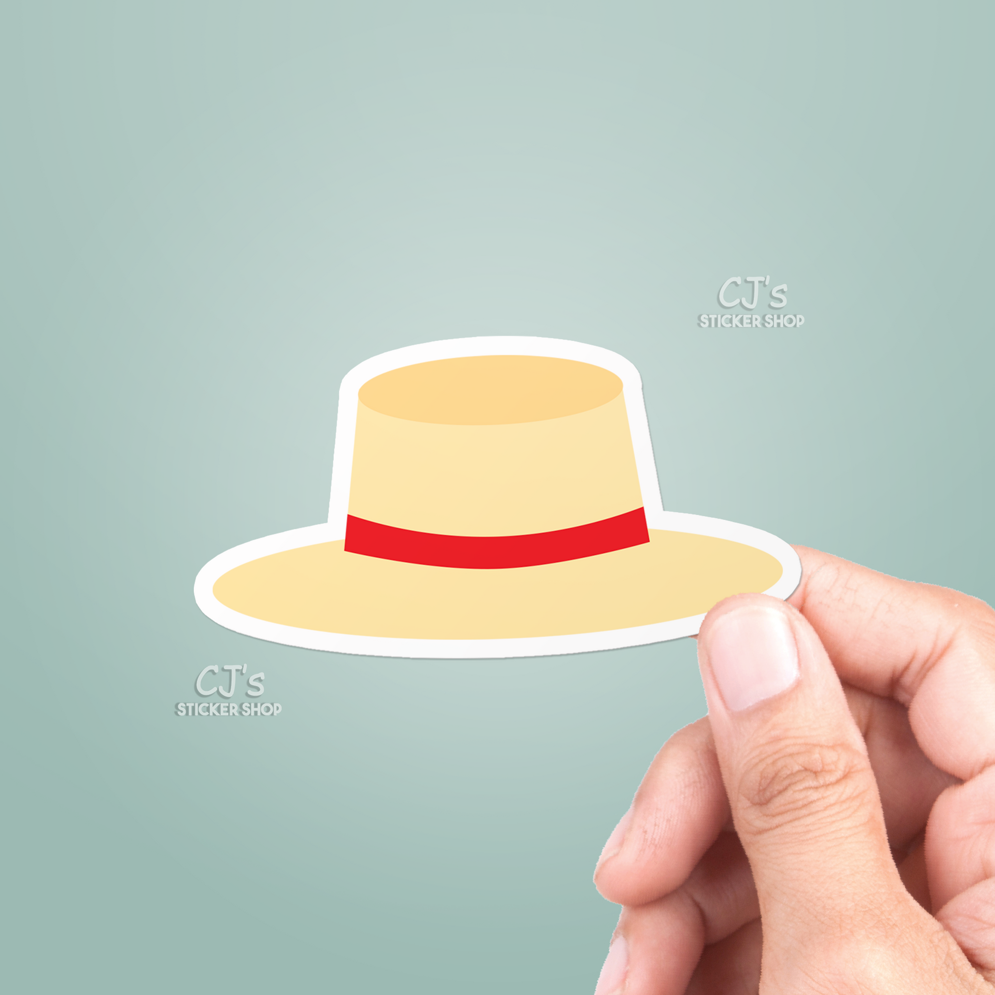 Red Beach Hat Sticker