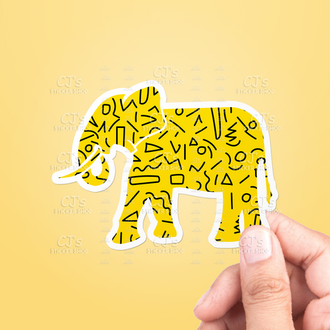Retro Elephant Sticker