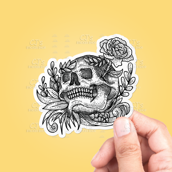 Skull & Rose Sticker