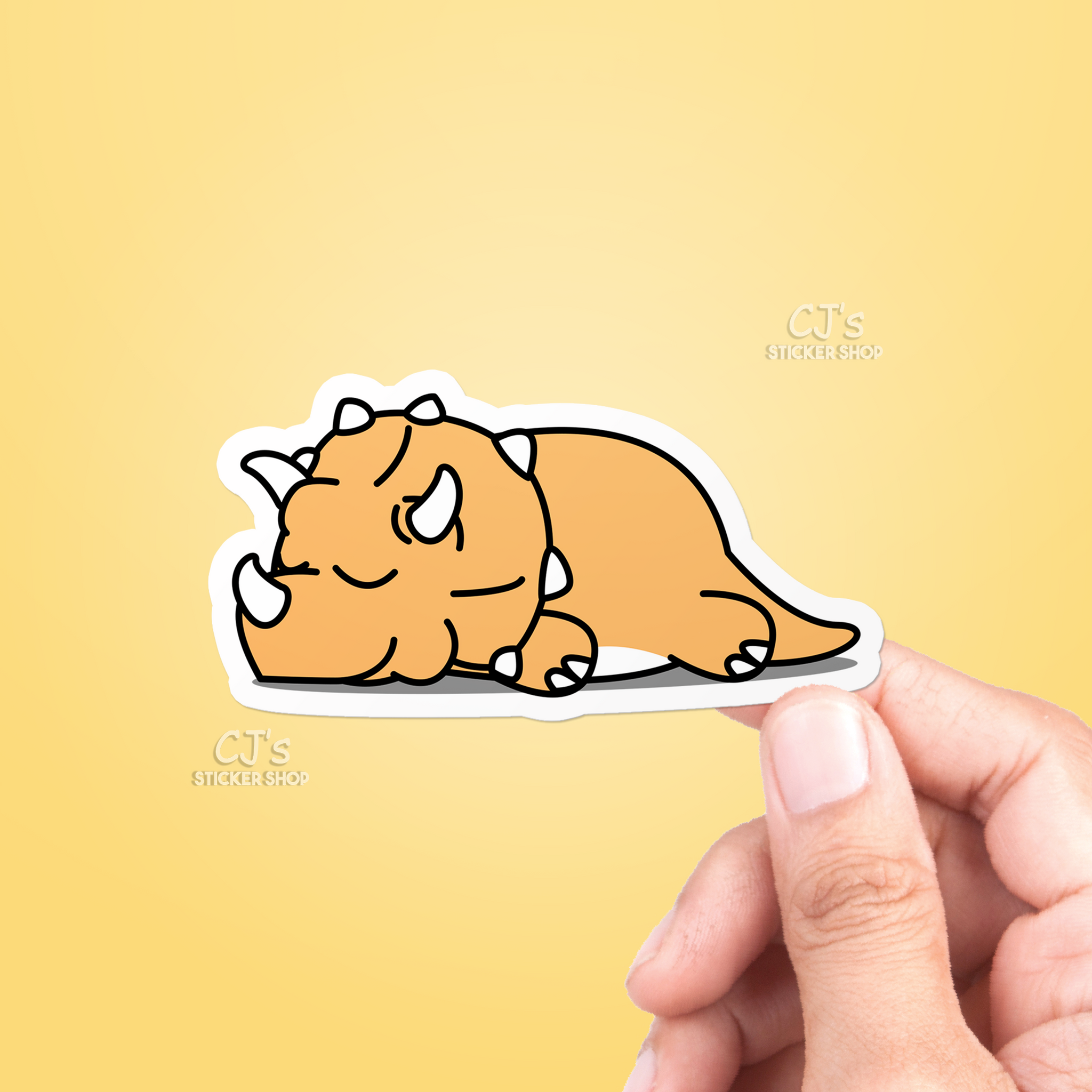 Sleeping Triceratops Sticker