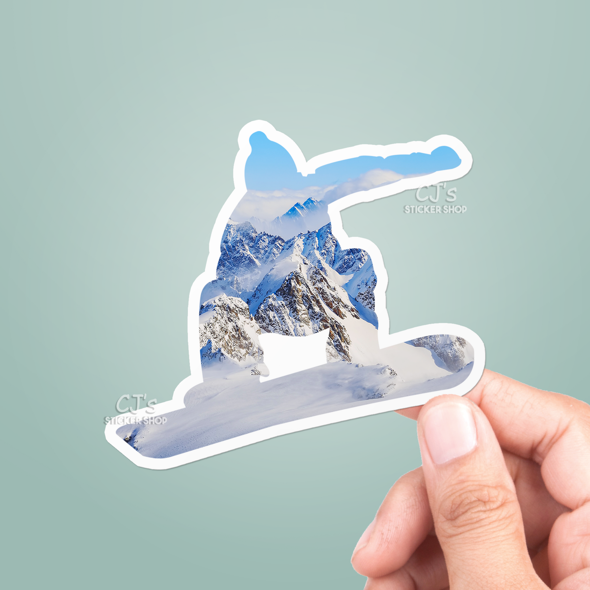 Snowboarding Mountain Sticker