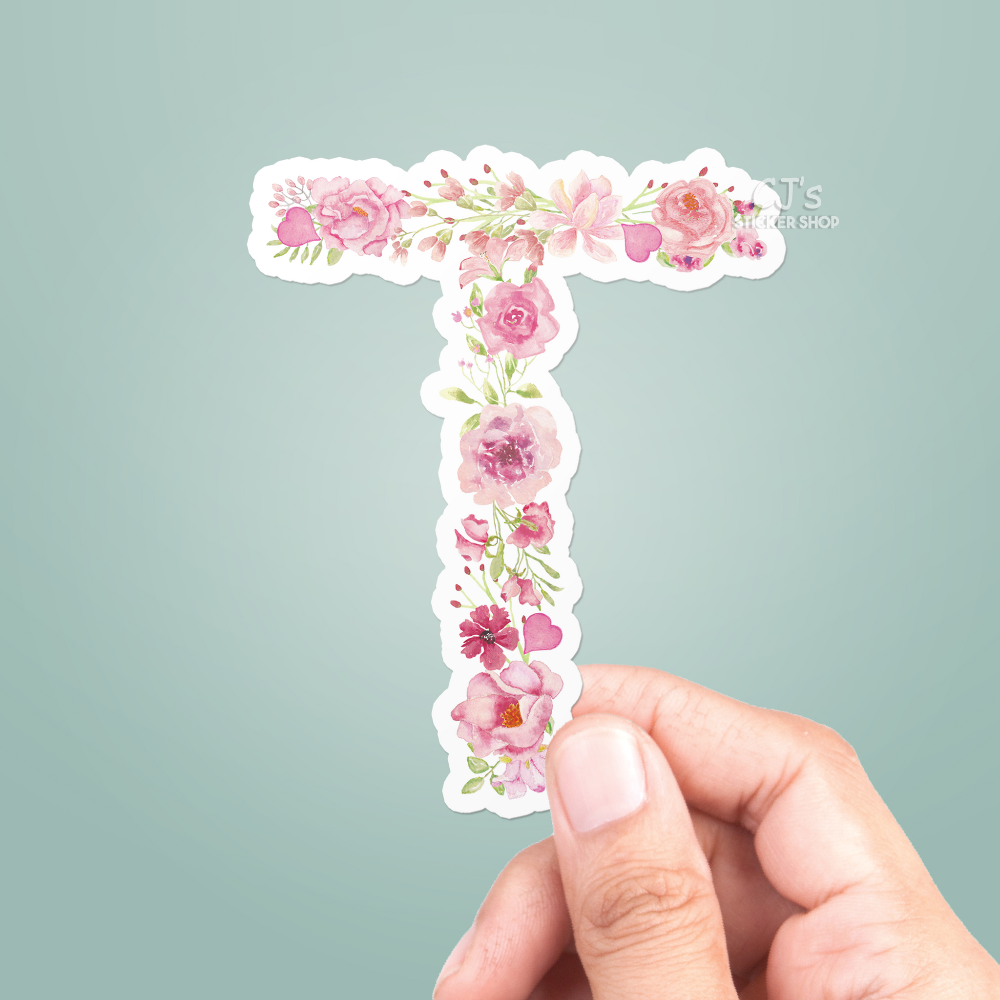 Letter "T" Floral Sticker