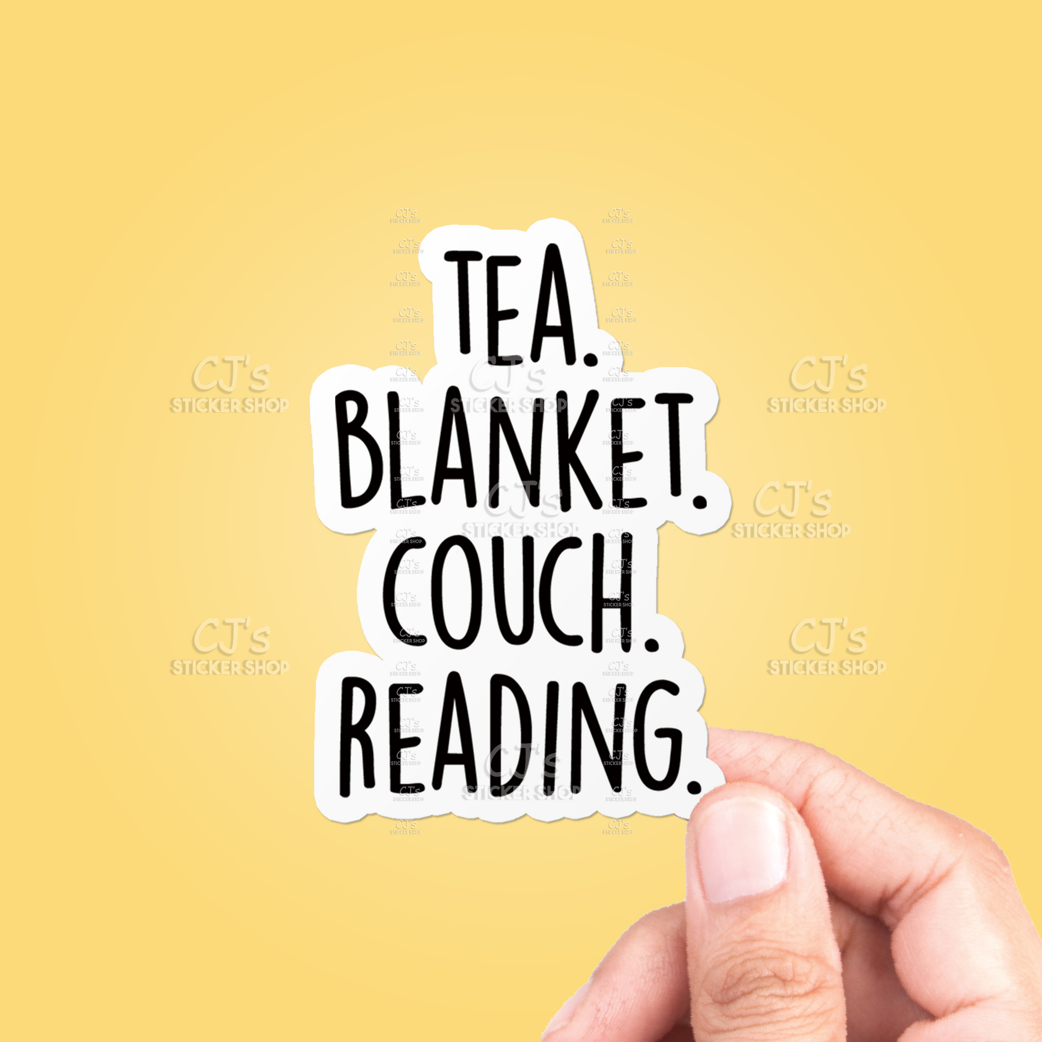 Tea Blanket Couch Reading Sticker