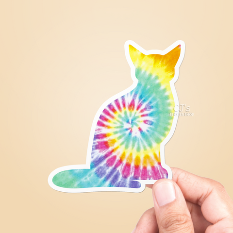 Tie Dye Cat Sticker