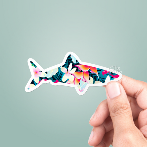 Tropical Shark Sticker