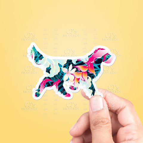 Tropical Dog Sticker