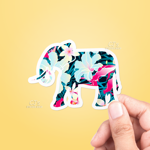 Tropical Elephant Sticker