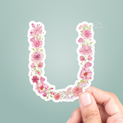 Letter "U" Floral Sticker