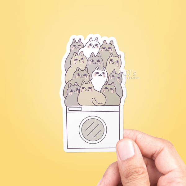 Washing Machine Cats Sticker