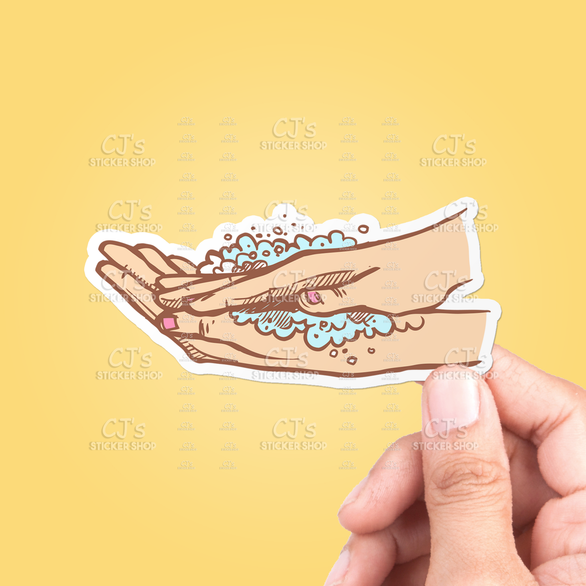 Washing Hands Drawing #3 Sticker