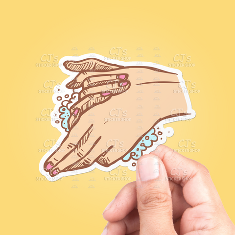 Washing Hands Drawing #4 Sticker