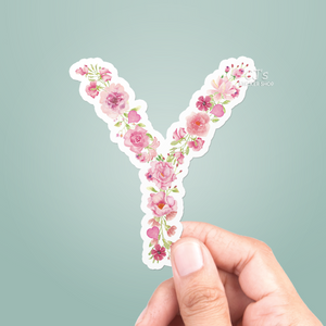 Letter "Y" Floral Sticker