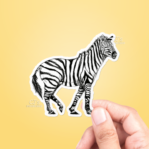 Zebra Drawing Sticker